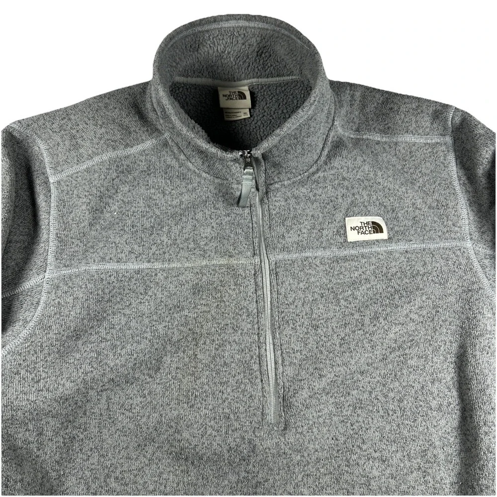The North Face Pullover Sweater Men's XXL Gray 1/2 Zip Soft Fleece Lined Outdoor